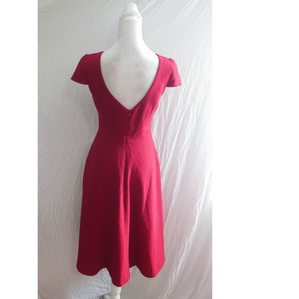 NEW DRESS THE POPULATION Livia GARNET Red Fit & Flare MIDI Cocktail DRESS S - Picture 7 of 14